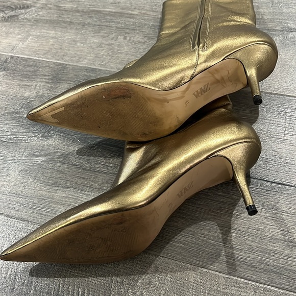 Zara Metallic Gold Ankle Bootie Women’s size 41 - Picture 4 of 10